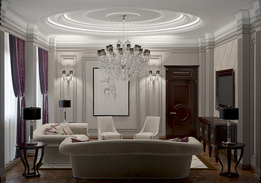 3d visualization of an interior design project.