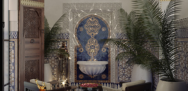 Royal Style Moroccan Villa Rendering 