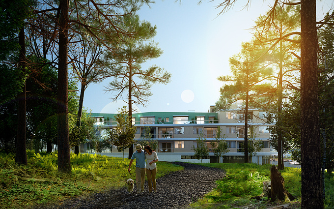ZOA Studio - https://zoa3d.com
Doing foreground vegetation and finding the right balance between 3d and photoshop is a hard stuff when dealing with foresty parky images. This was also the case with this Elderly Home Project image we did for #tripleliving in #Belgium - but we are certain we did a pretty decent job with this one.