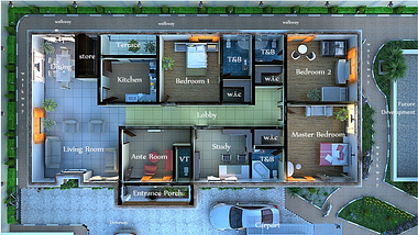 Dayo's Residence Axonometric Floor Plan