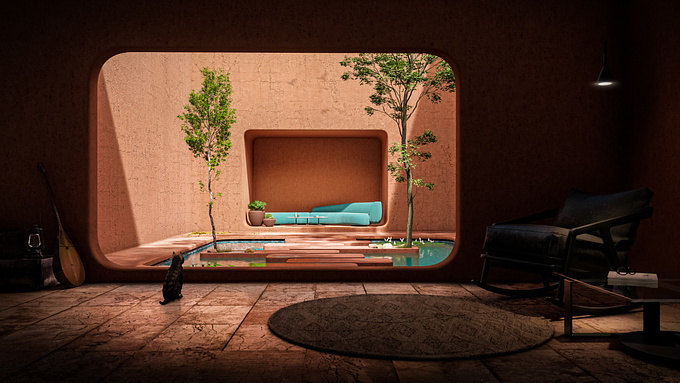 ••• Archviz project •••
■ Selected for Art of render exhibition by Fazayeno magazine 2021**
• Category: Interior design
• Location: Morocco
• Status: Unbuilt | Conceptual
• Designer: Ahmad Eghtesad
• 3D Modeling & Visualization: Ahmad Eghtesad
• Software: 3ds max, Lumion, Adobe Photoshop, Adobe after effect
• Year: 2021