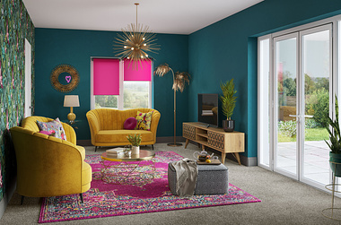 On-trend living room interior visualisation