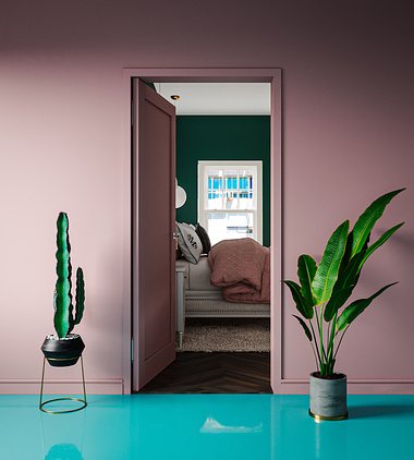 Green Pink Bedroom