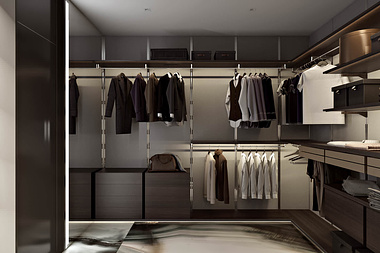 Men's Dressing Room Design. In ArchiCGI Rendering
