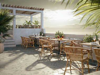 Cafe on terrace
