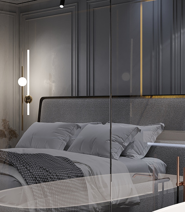 Neoclassic Bedroom Interior Design Visualization