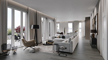 3D visualization of the apartment in Frankfurt