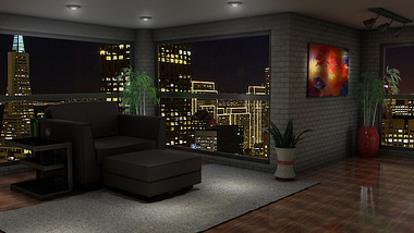 Corner Apartment at night