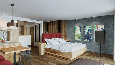 Hotel room in Alps
