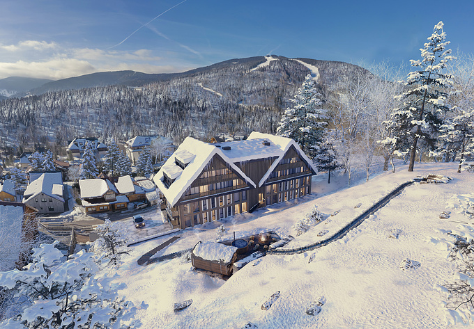 Ski Resort with Spa
Autodesk 3Ds Max, Corona
