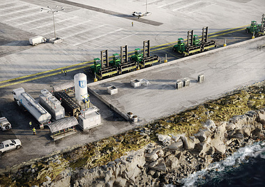 Industrial 3D Rendering of a Port Fueling Station in California