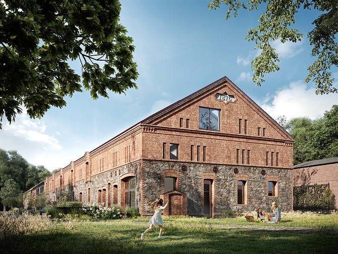 I was commissioned to bring to life the transformation of a 1876 cow barn, just 50 km from Berlin, into a vibrant living and working space. My role as a 3D visualizer was to capture this metamorphosis in a series of images, highlighting the blend of historical charm and modern functionality.