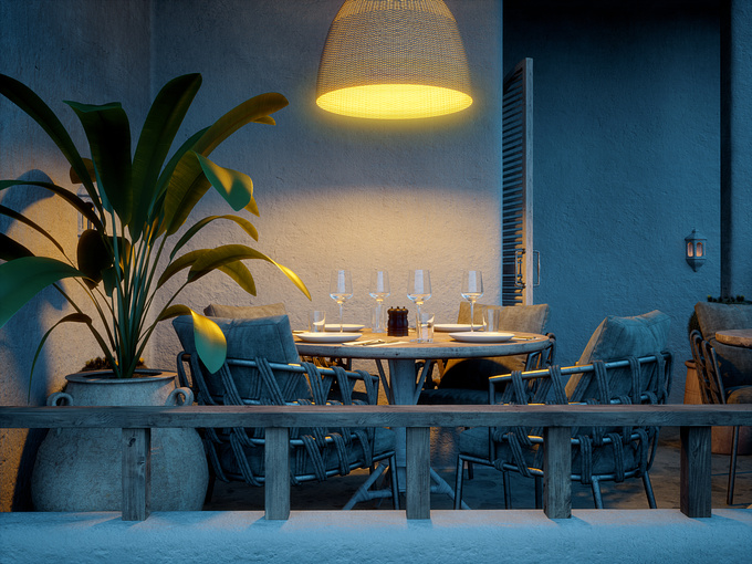 Project: Cafe on terrace 3D modeling and visualisation by Mikhail Sizov