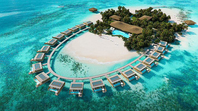 A personal project inspired by resorts in Maldives. I hope you like it.
See high quality image: 
https://www.behance.net/gallery/184416071/IN-MALDIVE
Feel free to contact:
+ Email: refl.studio@gmail.com
+ Whatsapp: +84 935 550 700