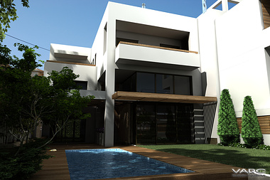 athens villa 3d rendering