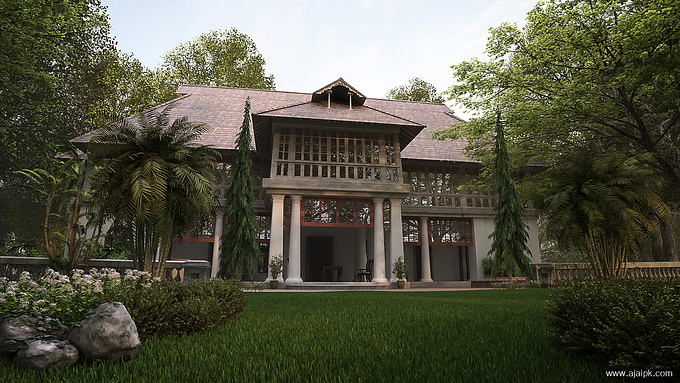 Ajai - http://www.ajaipk.com
"Bolgatty Palace" A leisure time work done by me after a long interval.Its quite interesting for me to buildup such an architecture which is too close to nature,really enjoyed working on this project.

Bolgatty Palace is located on the island popularly known as Bolghatty Island in Kochi, Kerala. One of the oldest existing Dutch palaces outside Holland, this quaint mansion, built in 1744 by Dutch traders.