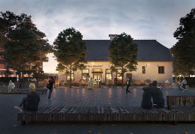 Pixelateit - http://www.pixelateit.info/
Set of renderings I prepared for a renovation project in The Netherlands. Old barn house transformed into kindergarten, restaurant and urban living. Surrounded with park and playgrounds. Hope you enjoy!

software used: 3ds max, Vray NEXT, Photoshop