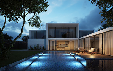 Contemporary House - Pool side
