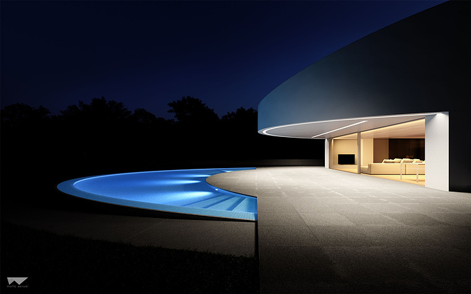 In-house pCGI project. The house is a design from Fran Silvestre Arquitectos and we used reference photos by Diego Opazo.