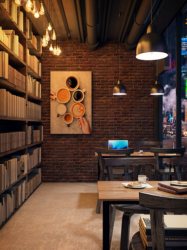 Coffe Shop + Mini Library