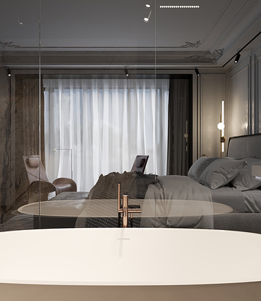 Neoclassic Bedroom Interior Design Visualization