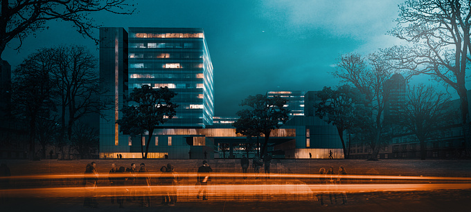 office building at night using only photoshop. watch the timelapse here: https://www.youtube.com/watch?v=7oOcY9RYIrY&t=25s
