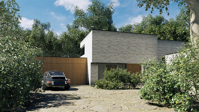 Exterior visualization inspired by project Casa HH47 by JUMA architects