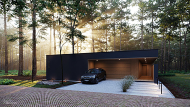 Forest House: A Symphony of Light and Nature in CGI
