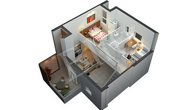 3D house floor plan