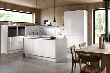Helsinki Gloss White Kitchen Interior