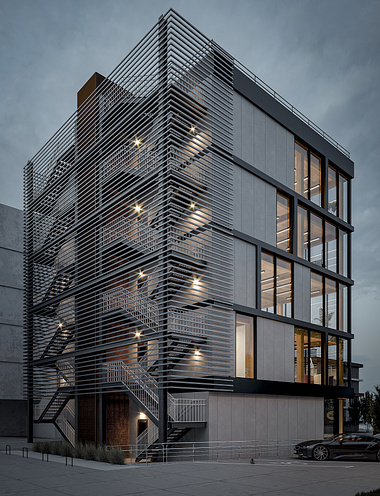 Mass Timber & Steel 5 Story Concept Building