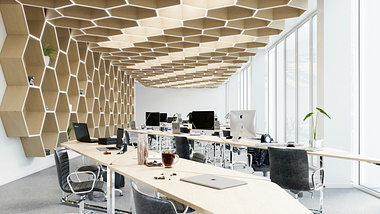 Honeycomb co-working interior