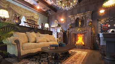 Antique Style Interior Rendering by TrinityStudio