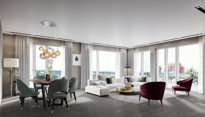 Render-Vision - https://render-vision.de/3d-visualisierungen/interior/
A true-to-scale interior visualization of new condominiums in the Friedhofsstraße in Neu Isenburg can be seen.
These apartments are characterized by modernity and bright space solutions, as the visualization shows.
The rendering gives the customer a precise idea of the proportions, brightness and visions of furnishing options. The integration of details conveys a feeling of well-being and an open, cosy atmosphere.
The entire rooms, as well as the furniture, sanitary facilities and decorations are created as CAD data and generated in 3D. The visualisation then takes the form of a rendering with subsequent retouching.