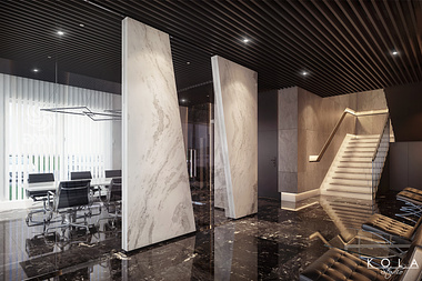 Lobby area in a stone supplier's headquarters