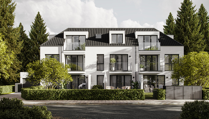 Außen- und Innenvisualisierung für ein Neubauprojekt in München.
Neubau von 1 Mehrfamilienhaus und 1 Doppelhaushälfte mit gemeinsamer Tiefgarage.