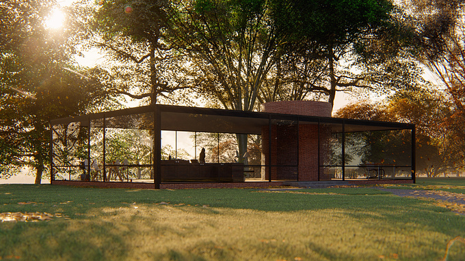 Philip Johnson's Glass house 

Rendered in Lumion 8 pro -  post production PS