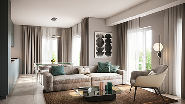 Interior visualization of a residential complex
