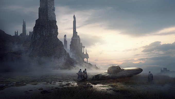 Quarantine matte painting. This one is called Armour. I had so much fun with this project.