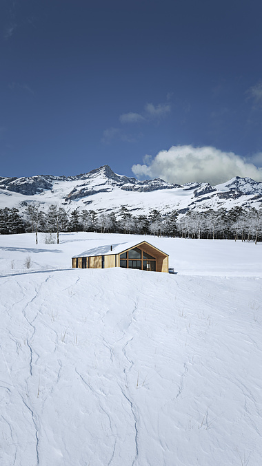 Winter barn house