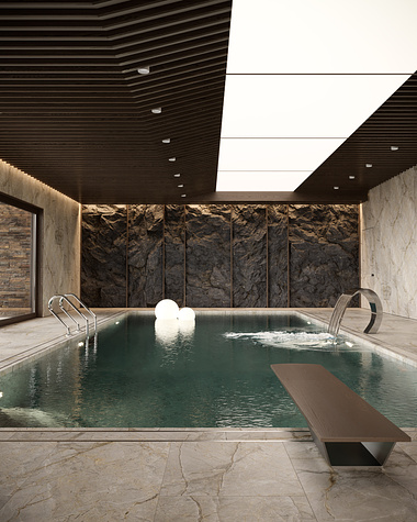 Home pool with sauna