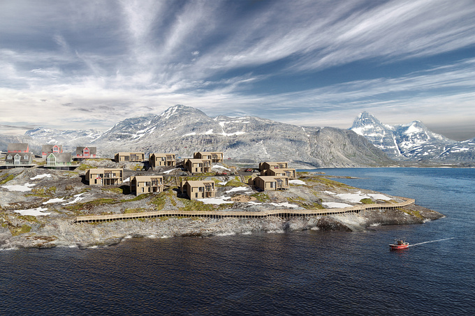 Villas in the city of Nuuk right by the waterfront