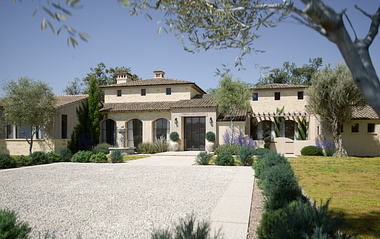 3D Visualization of a Mediterranean-Style Villa in California