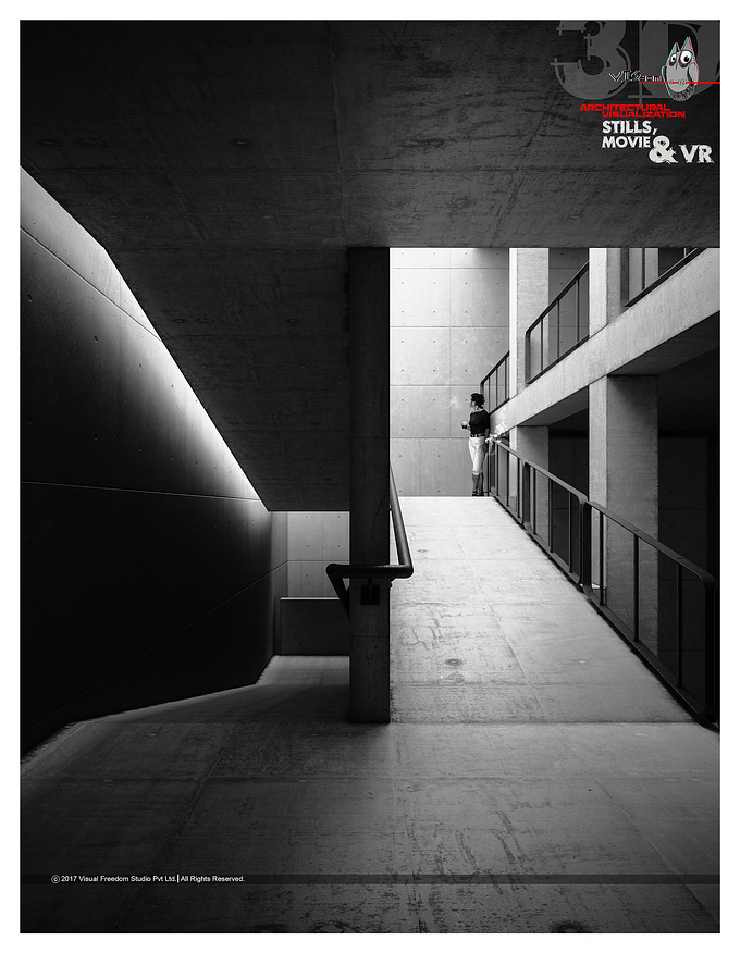 visual freedom studio - http://www.visdomstudio.com
We created these 10 visuals to explore light and shadow in architecture.
We wanted to give them a artistic dimension and photographic look. and we also wanted to do
simple perspectives with bare minimum objects.
Initially we wanted to make a calendar out of it but we ended up creating architectural posters.