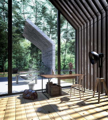 House in the Forest Interior
