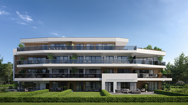 3D visualization of the Baderstraße residential oasis