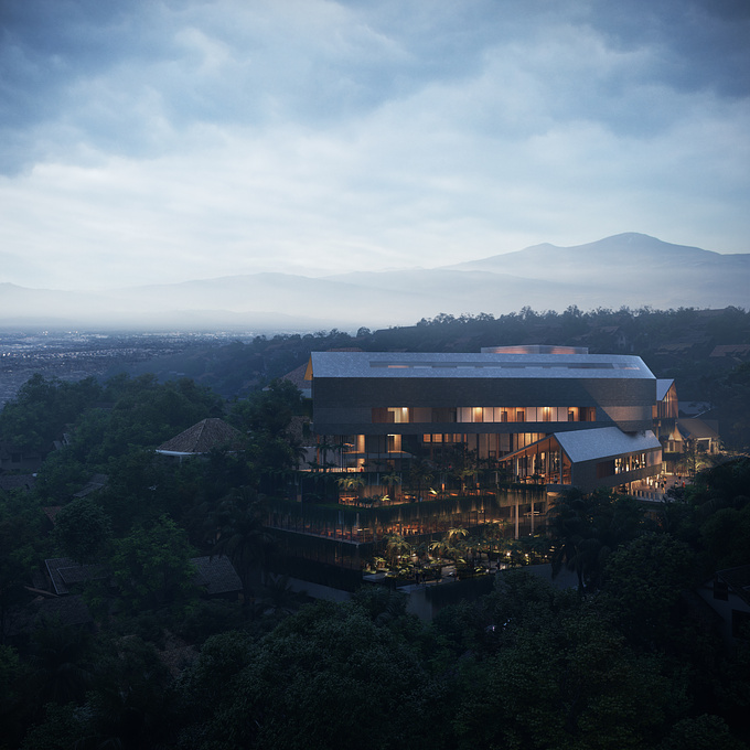 Hi, this is our latest commisioned project. This project designed by RAD+ar Architect.
This hotel site is in the mountain, full of big trees.