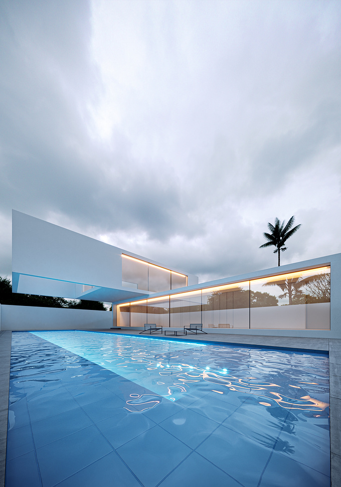 CGI - House of Sand - sets of volumes arranged under the light