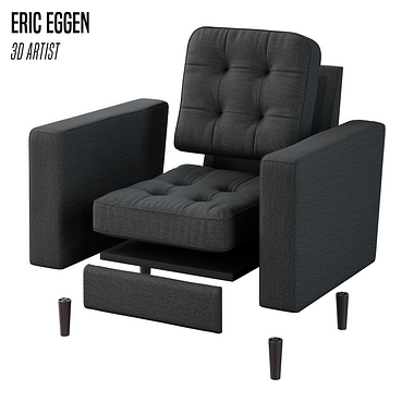 Upholstered Accent Chair 3D Scene
