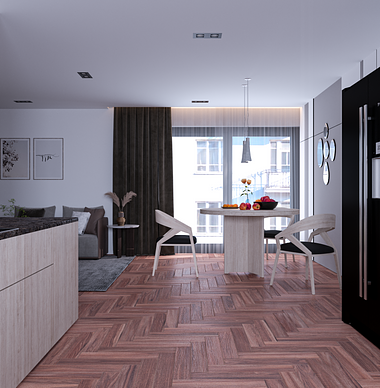 Living with kitchen design